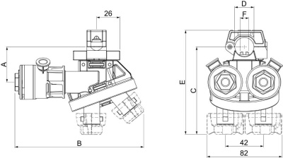 QUAD NOZZLE HOLDER, 2 LINE  FS2